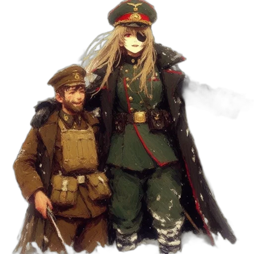 staff, jacket, hat, weapon, concept art, fantasy art, pixel art, watercolor transparent PNG cut-out