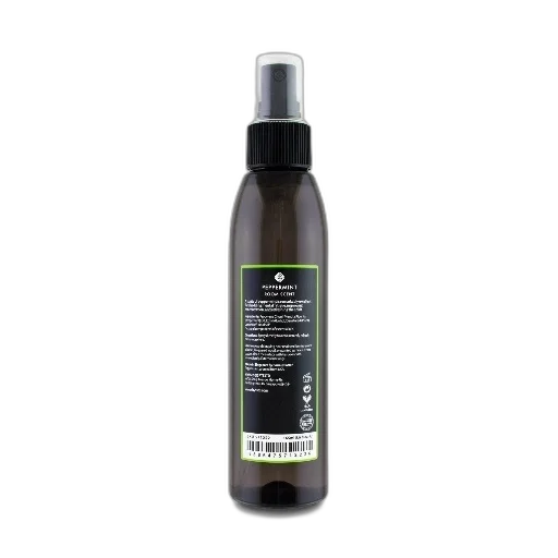 bottle, brown, spray, black, cap, green, label, featuring transparent PNG cut-out