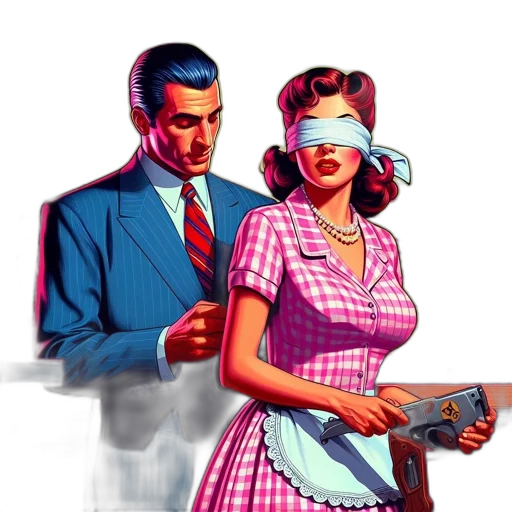 mask, dress, face, comic book art, concept art, vaporwave, cyberpunk, neon lights transparent PNG cut-out