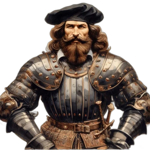 sword, face, 3d render, fantasy art, photorealistic, concept art, armored, man transparent PNG cut-out