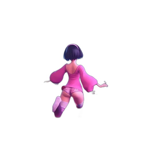 creature, weapon, staff, hair, 3d render, concept art, vaporwave, pixel art transparent PNG cut-out