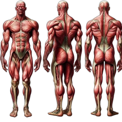 concept art, detailed, illustration, human, muscular, system, reveals, structure transparent PNG cut-out