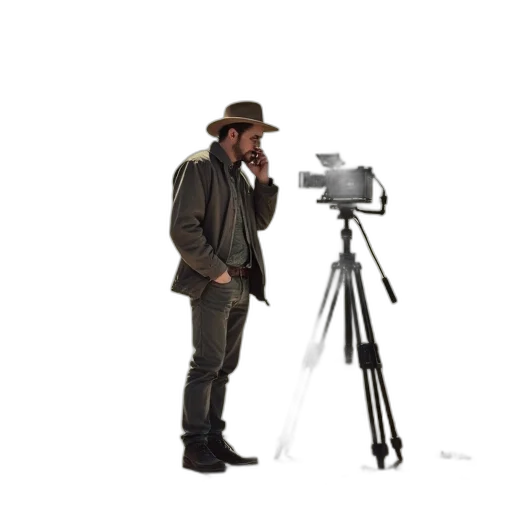 staff, weapon, hat, jacket, concept art, photorealistic, 3d render, vintage transparent PNG cut-out