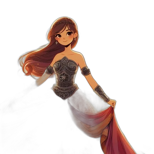 dress, fantasy art, concept art, watercolor, pixel art, fire, golden, red transparent PNG cut-out