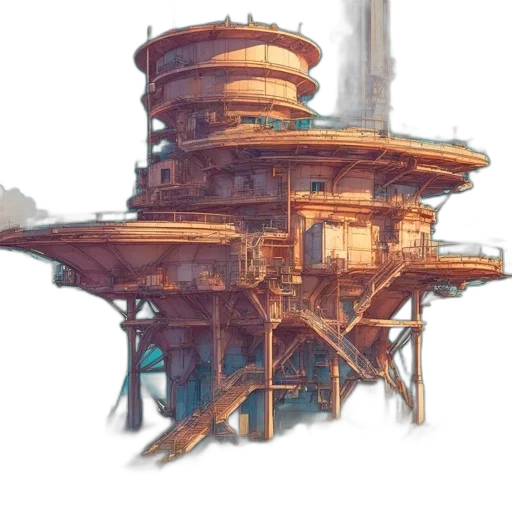 building, robot, weapon, concept art, 3d render, watercolor, pixel art, pastel transparent PNG cut-out