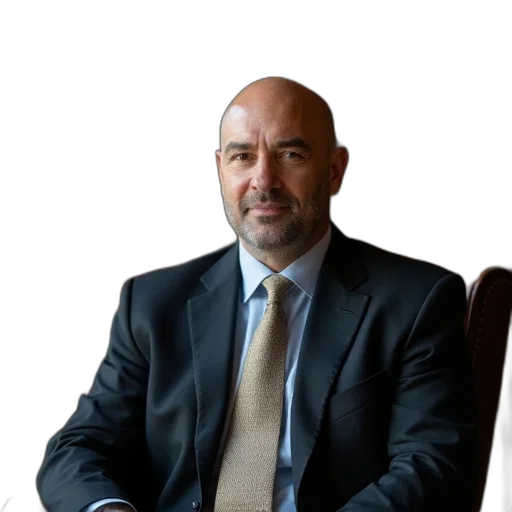 staff, man, bald, head, wearing, dark, suit, light-colored transparent PNG cut-out