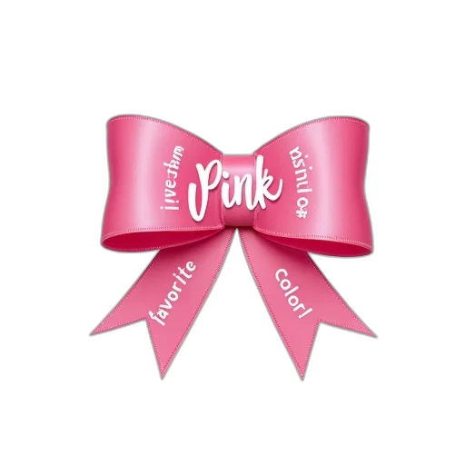 pink, ribbon, words, favorite, color, written, white, cursive transparent PNG cut-out