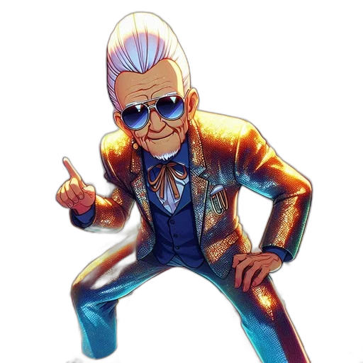 jacket, robot, concept art, cyberpunk, cartoon, comic book art, blue, elderly transparent PNG cut-out
