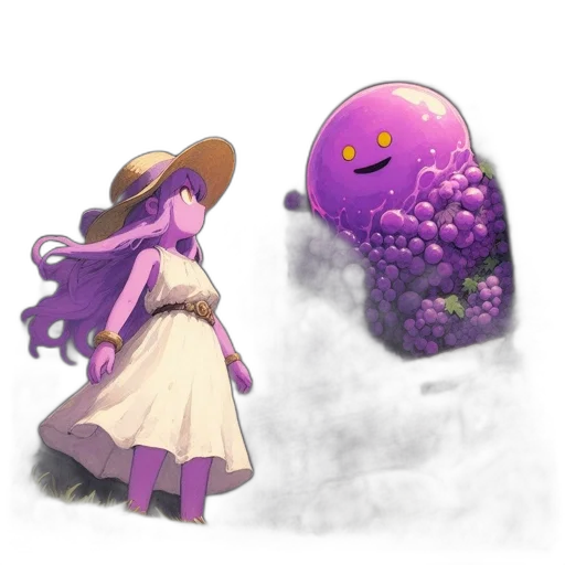 creature, flower, dress, hat, concept art, fantasy art, pixel art, watercolor transparent PNG cut-out