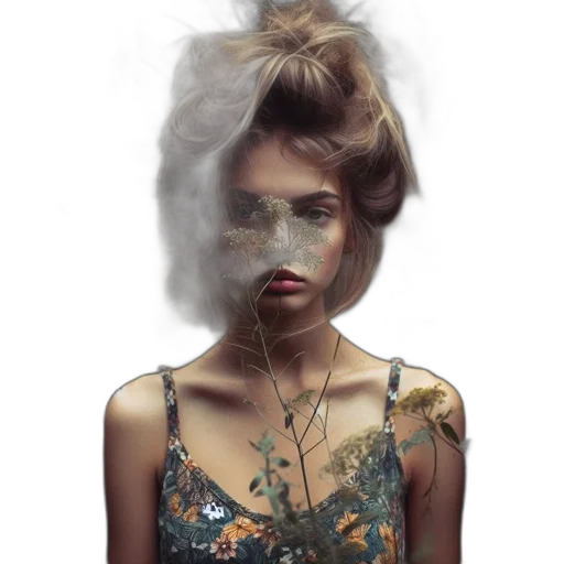 mask, dress, face, hair, photorealistic, fantasy art, concept art, watercolor transparent PNG cut-out