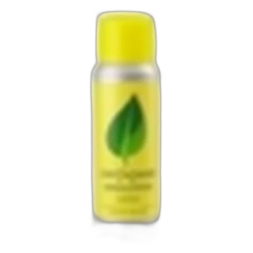 bottle, yellow, silver, deodorant, can, green, leaf, logo transparent PNG cut-out
