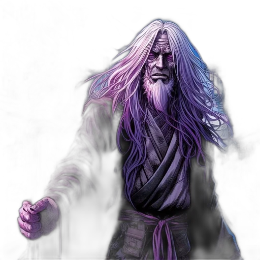 hair, fantasy art, concept art, comic book art, photorealistic, elderly, mystic, figure transparent PNG cut-out