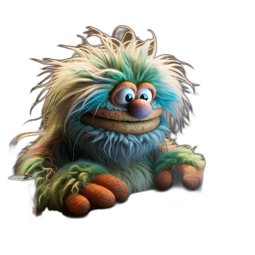creature, staff, hair, animal, 3d render, concept art, photorealistic, fantasy art transparent PNG cut-out