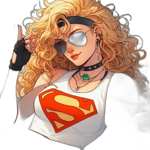 comic book art, concept art, cartoon, fantasy art, animated, woman, long, curly transparent PNG cut-out
