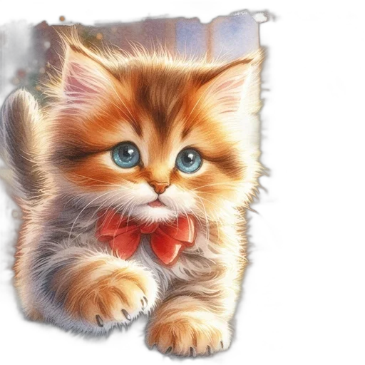 animal, food, face, photorealistic, oil painting, watercolor, fantasy art, kitten transparent PNG cut-out