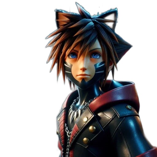 3d render, concept art, fantasy art, anime, masked, animated, character, spiky transparent PNG cut-out