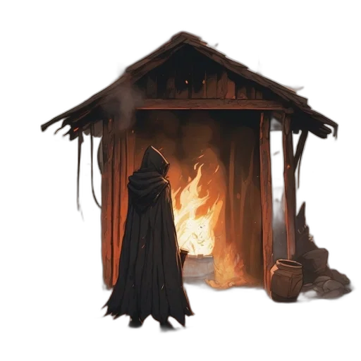 jacket, concept art, fantasy art, pixel art, 3d render, fire, fog, snow transparent PNG cut-out