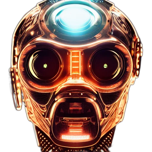 robot, mask, face, cyberpunk transparent PNG cut-out