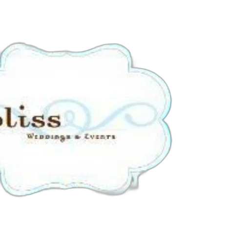logo, word, bliss, blue, accompanied, text, weddings, events transparent PNG cut-out