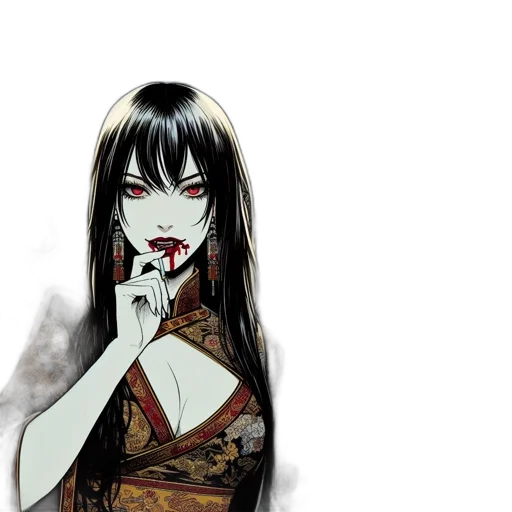 mask, anime, fantasy art, concept art, comic book art, dark, red, monochrome transparent PNG cut-out
