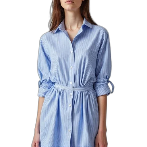 dress, jacket, blue, striped, cotton, shirt transparent PNG cut-out