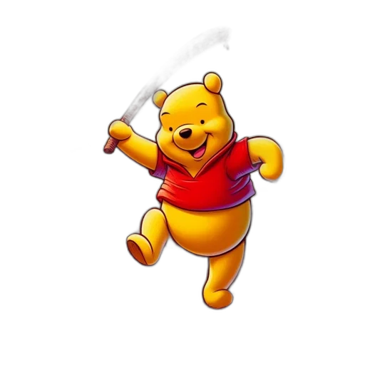 staff, weapon, pixel art, concept art, 3d render, winnie, pooh, defends transparent PNG cut-out