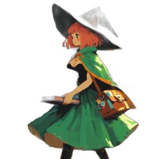 staff, dress, hat, weapon, concept art, pixel art, fantasy art, watercolor transparent PNG cut-out