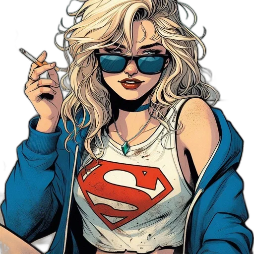 jacket, comic book art, cartoon, concept art, animated, female, character, sporting transparent PNG cut-out