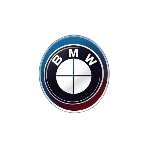car, weapon, stylized, white, bmw, logo, blue, red transparent PNG cut-out