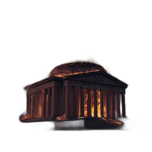 furniture, building, hat, crown, 3d render, concept art, photorealistic, fire transparent PNG cut-out