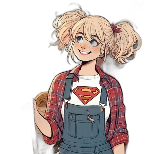 cartoon, comic book art, anime, concept art, young, woman, blonde, hair transparent PNG cut-out