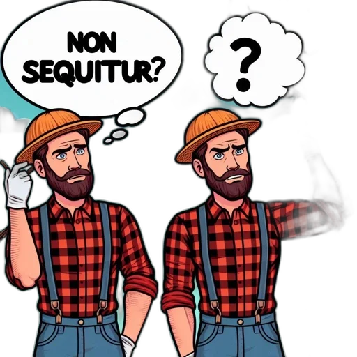 cartoon, comic book art, pixel art, concept art, two, identical, lumberjacks, debate transparent PNG cut-out