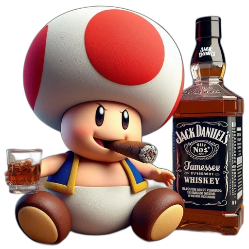 bottle, hat, weapon, animal, 3d render, pixel art, concept art, photorealistic transparent PNG cut-out