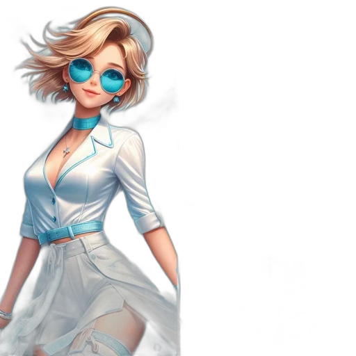 dress, concept art, comic book art, fantasy art, photorealistic, blue, pastel, illustration transparent PNG cut-out
