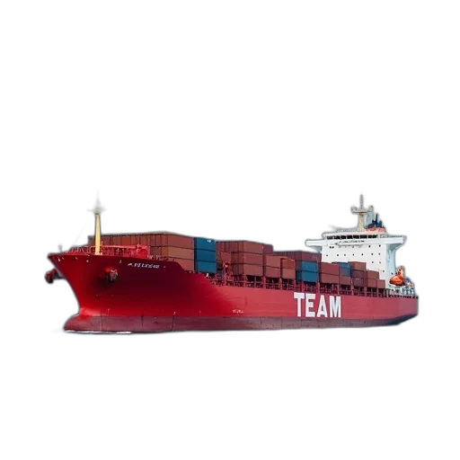 weapon, 3d render, photorealistic, concept art, large, red, cargo, ship transparent PNG cut-out