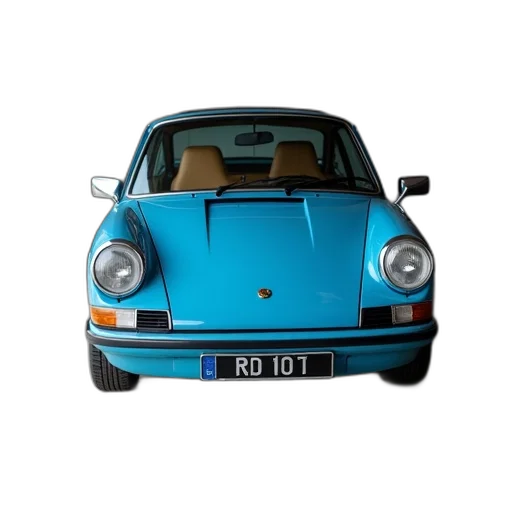 car, 3d render, photorealistic, concept art, blue, small, parked, garage transparent PNG cut-out