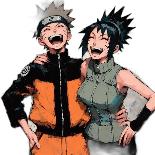 anime, comic book art, concept art, pixel art, green, monochrome, two, naruto transparent PNG cut-out