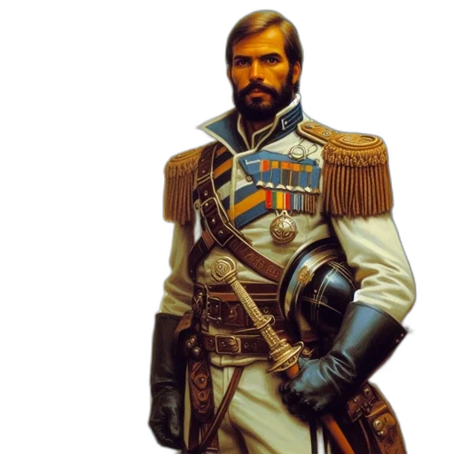 jacket, staff, sword, concept art, fantasy art, photorealistic, pixel art, man transparent PNG cut-out