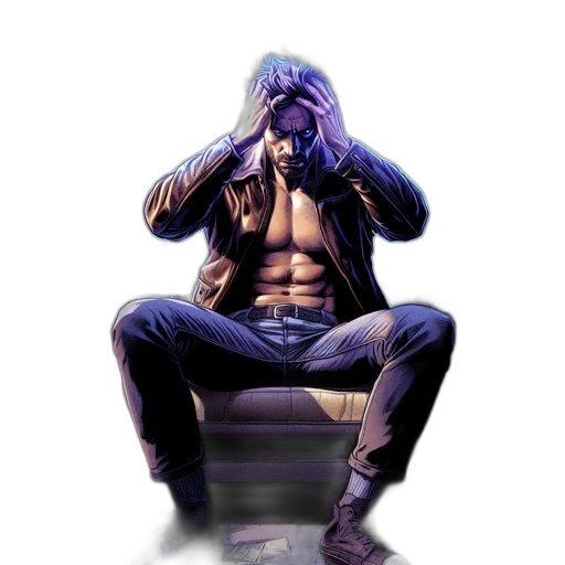jacket, mask, face, robot, cyberpunk, concept art, comic book art, pixel art transparent PNG cut-out