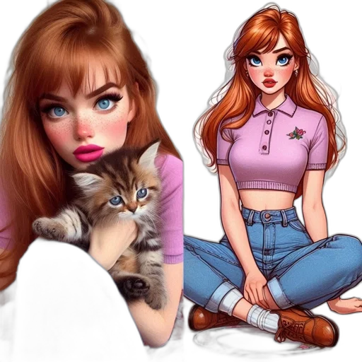 cartoon, photorealistic, fantasy art, comic book art, pastel, colorful, photograph, young transparent PNG cut-out