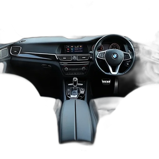 car, photorealistic, concept art, interior, luxury, black, leather, seat transparent PNG cut-out