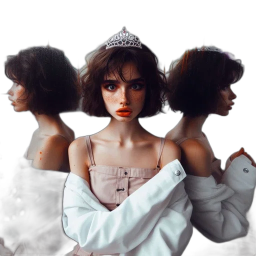 crown, dress, face, jewelry, concept art, fantasy art, photorealistic, oil painting transparent PNG cut-out