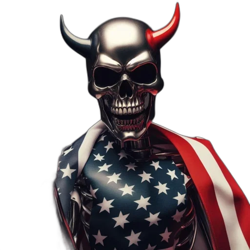mask, 3d render, concept art, comic book art, photorealistic, dark, metallic, skull transparent PNG cut-out