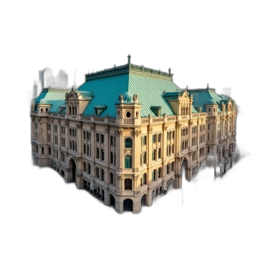 building, crown, staff, umbrella, 3d render, photorealistic, concept art, pixel art transparent PNG cut-out