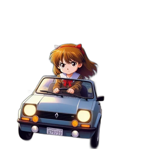 car, animal, weapon, creature, anime, vaporwave, pixel art, cartoon transparent PNG cut-out