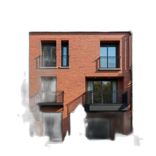 building, furniture, face, 3d render transparent PNG cut-out