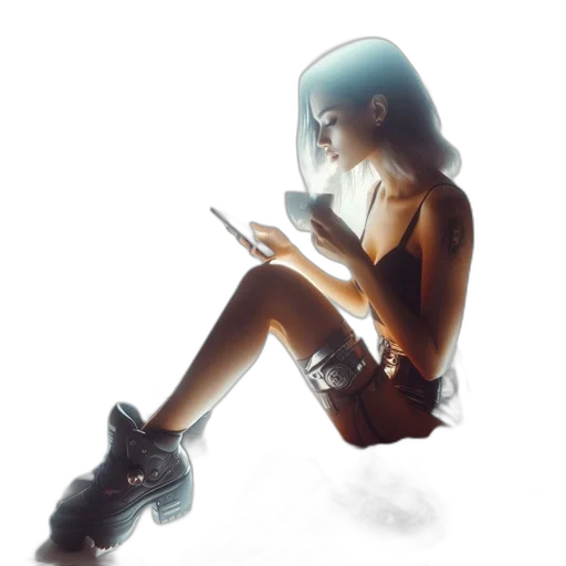 staff, weapon, robot, concept art, cyberpunk, fantasy art, anime, neon lights transparent PNG cut-out