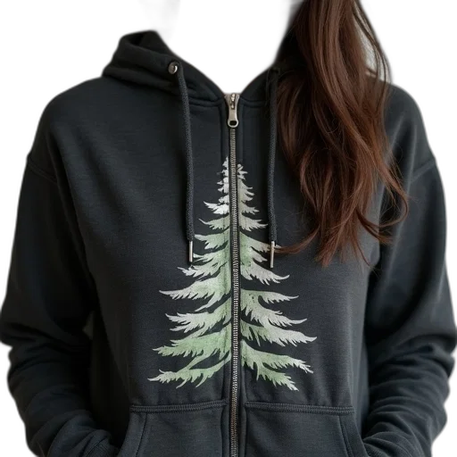 jacket, tree, photorealistic, forest, woman, wearing, dark, grey transparent PNG cut-out
