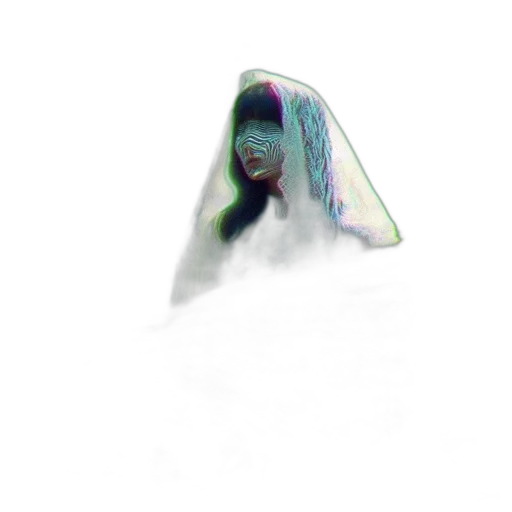 mask, creature, face, robot, vaporwave, 3d render, concept art, photorealistic transparent PNG cut-out