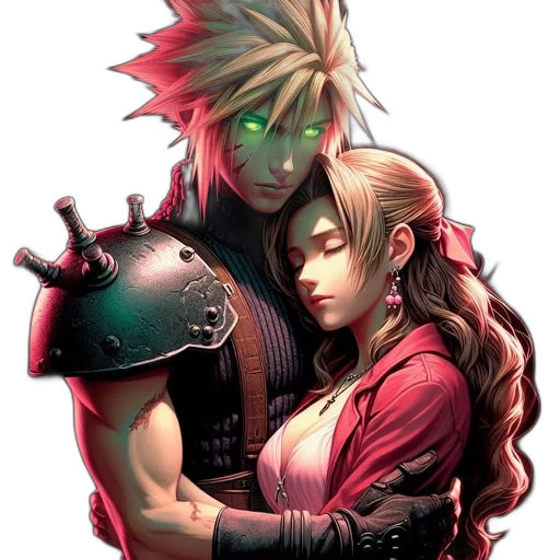comic book art, concept art, fantasy art, cyberpunk, red, two, animated, characters transparent PNG cut-out